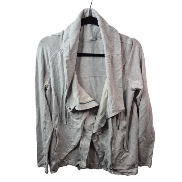 Lululemon Jacket Womens 6 Gray Cocoon Wrap Modal French Terry Coast Easy - Picture 3 of 9